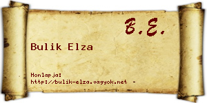 Bulik Elza névjegykártya